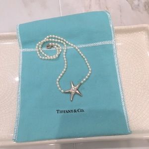 Authentic Tiffany & Co silver pearl necklace